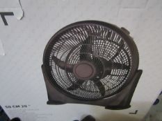 2x Kingfisher - High Velocity Black Plastic Floor Fan 50cm / 20" - Untested & Boxed.