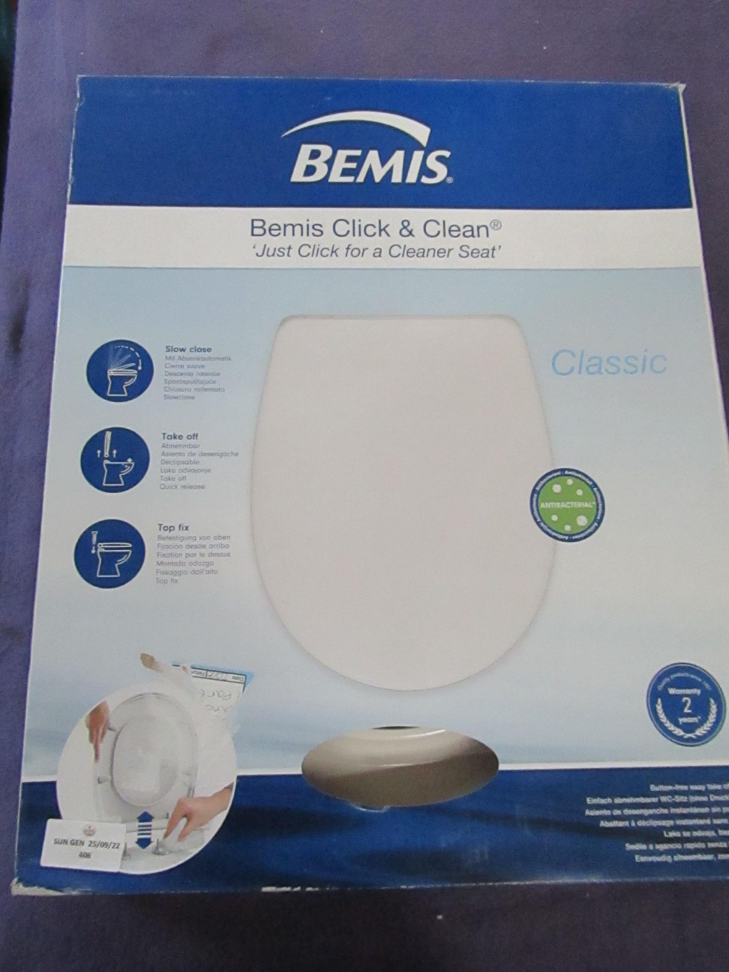 Bemis - Click & Clean Classic White Toilet Seat - Unchecked & Boxed.
