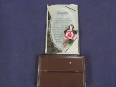10x Mayflower - "Daughter" Memorial Wood & Glass Plaque - New & Boxed.