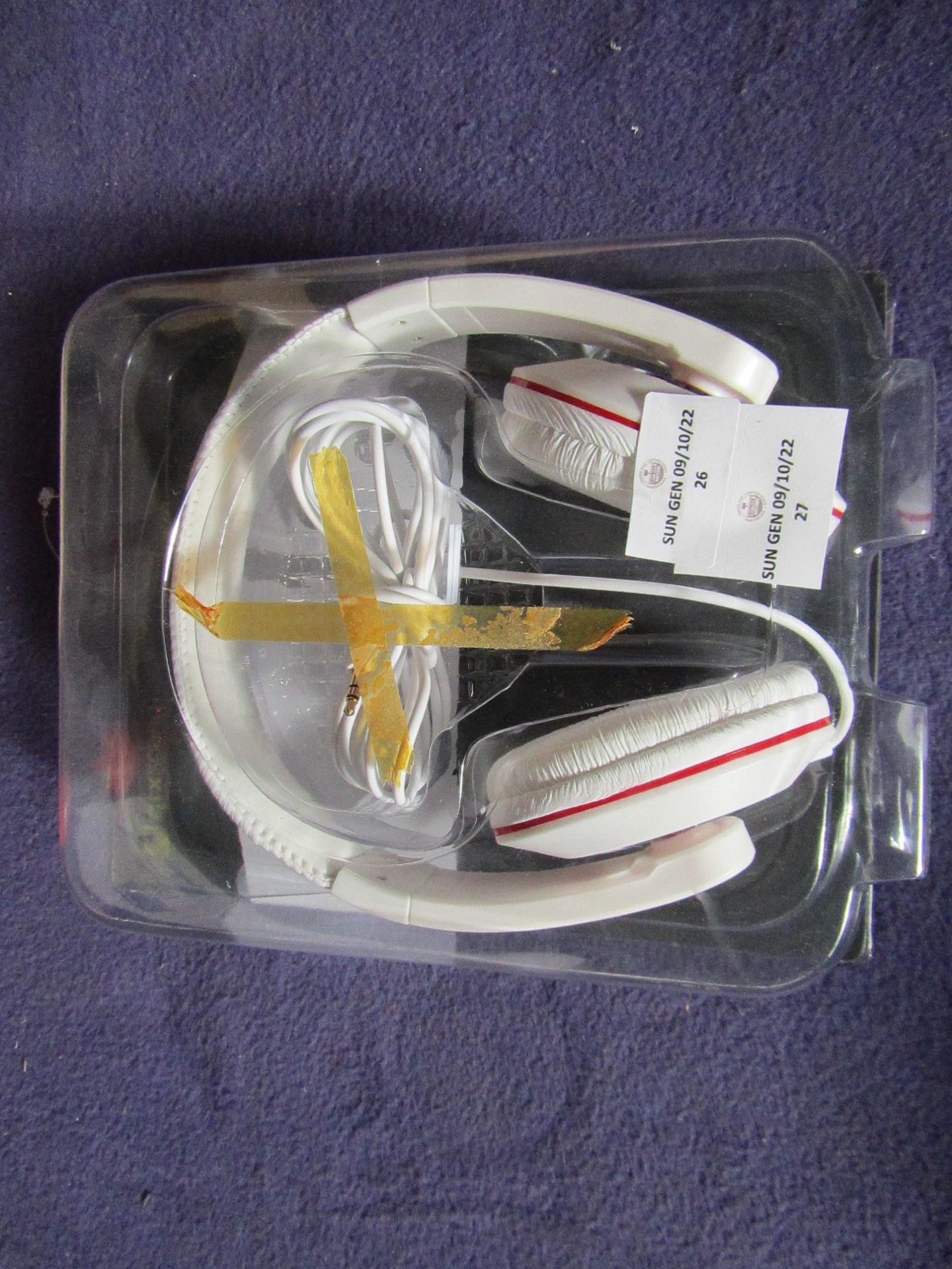 QTX Sound - White Stereo HIFI Headphones ( SHW40 ) - Untested & Packaged.