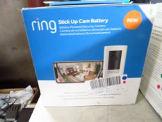 Ring stick up cam battery, we have scanned the Qr code on the back and it appears to be unassigned