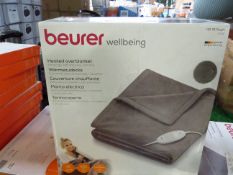 Buerer HD75 Taupe heated blanket, grade b, boxed