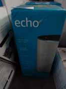 Amazon echo smart speaker, powers on but we havent checked it any further, comes in original box