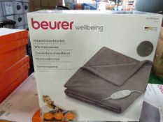 Buerer HD75 Taupe heated blanket, grade b, boxed