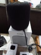 Apple Home Pod smart speaker, powers on but we havent checked it any further in space grey