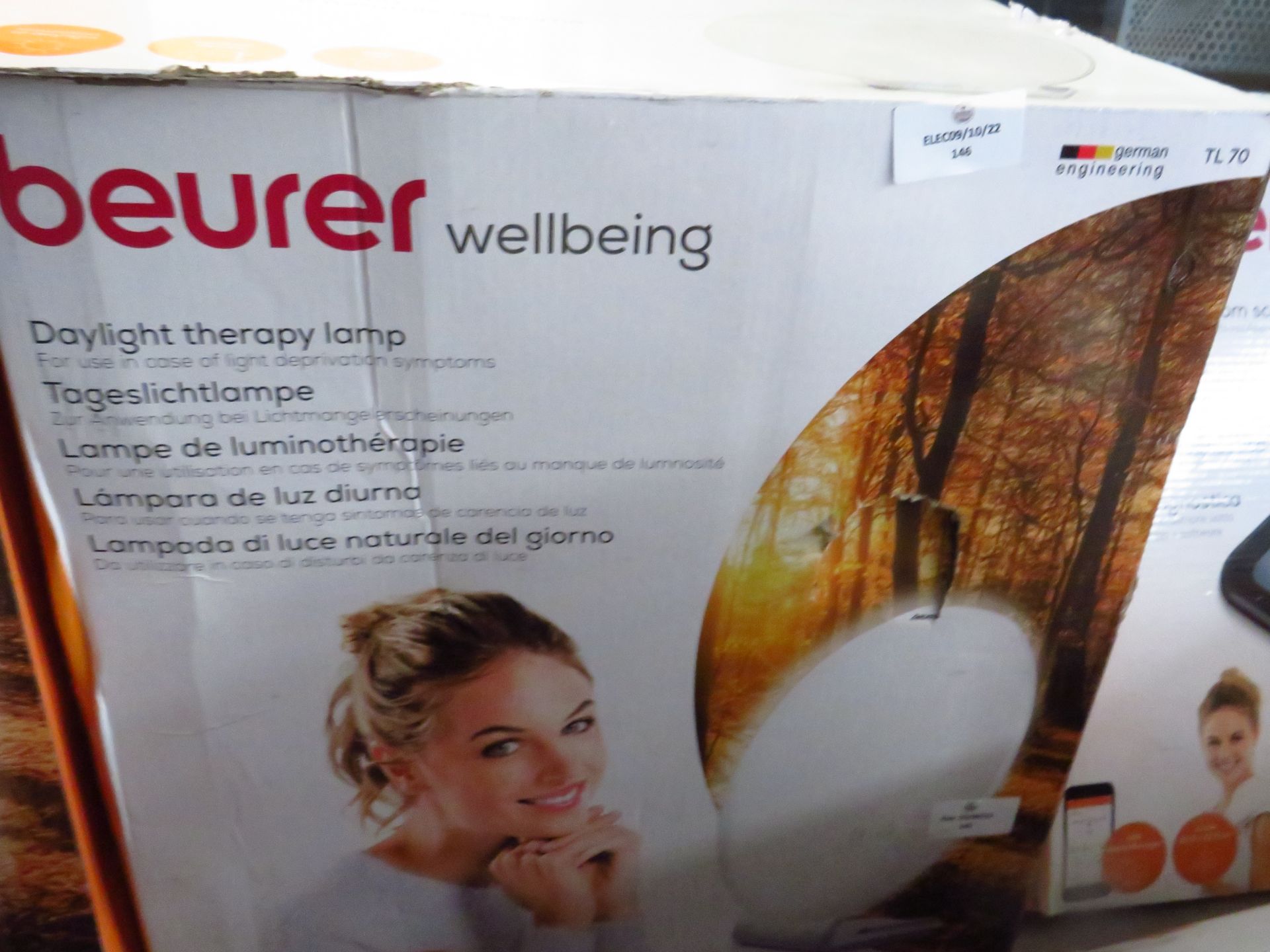 Beurer TL70 daylight therapy lamp, grade B and boxed.