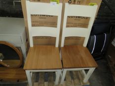 Cotswold Company Sussex Cotswold Cream Ladderback Chair with Wooden Seat Pad RRP Â£155.00 (PLT COT-