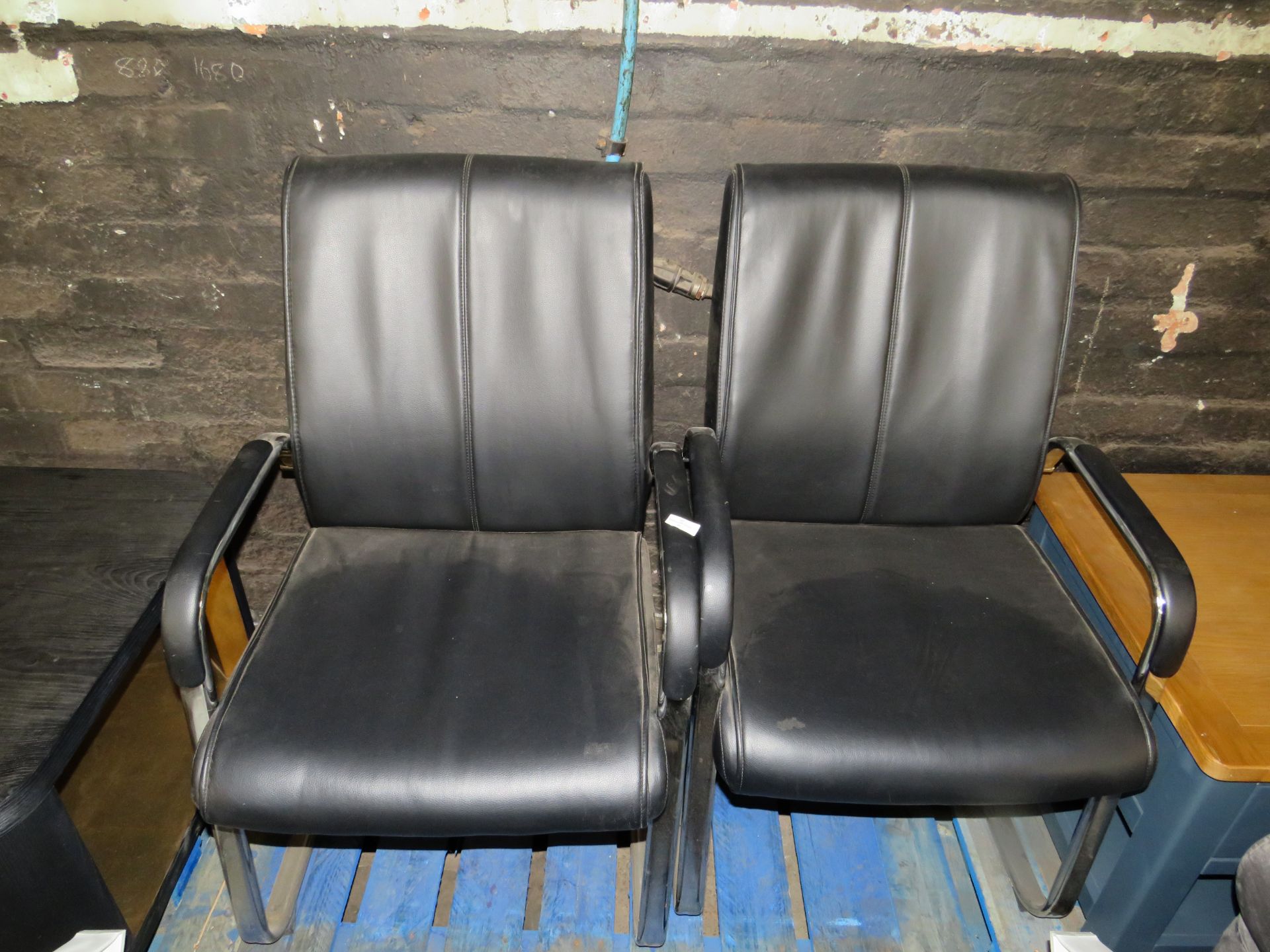 2x Leather chairs, Good condition but might have the odd scuff mark.