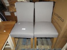 Cotswold Company Aster Grey Linen Straight Back Chair RRP Â£120.00 (PLT COT-APM-A-3133) - This