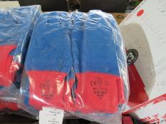 1x Pack Containing 12x Pairs Of Polyco - Blue Grip Work Gloves - Size 9 - New & Packaged.