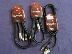 3x Proel - Live Wire Stereo Jack Cables - New.