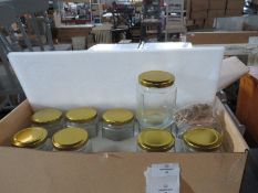2x Hemoton - Set of 10 Glass Jam Jars - All New & Boxed.