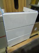 VitrA - 3-Drawer WB Gloss White Unit ( 600mm ) - Good Condition, No Box.