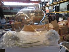 Searchlight Balls 1lt Round Pendant (30cm Dia) Amber Glass Antique Brass RRP ¶œ96.00