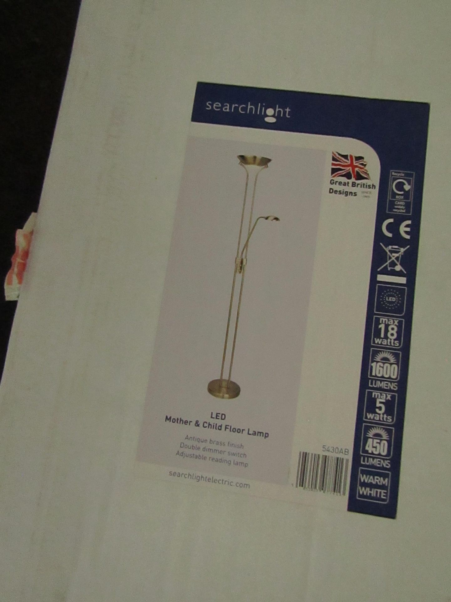 Searchlight LED Mother & Child Floor Lamp - Satin Silver RRP ¶œ154.00 (PLT 4plt) - Image 2 of 2