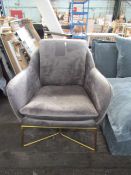Grey velvet accent chair from Moot, in good condition