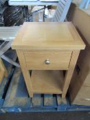 Cotswold Company Appleby Light Oak 1 Drawer Bedside Table RRP Â£125.00 (PLT COT-APM-A-3132) - This