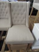 Cotswold Company Foxglove Stone Linen Winged Buttoned Chair RRP Â£160.00 (PLT COT-APM-A-2945) - This