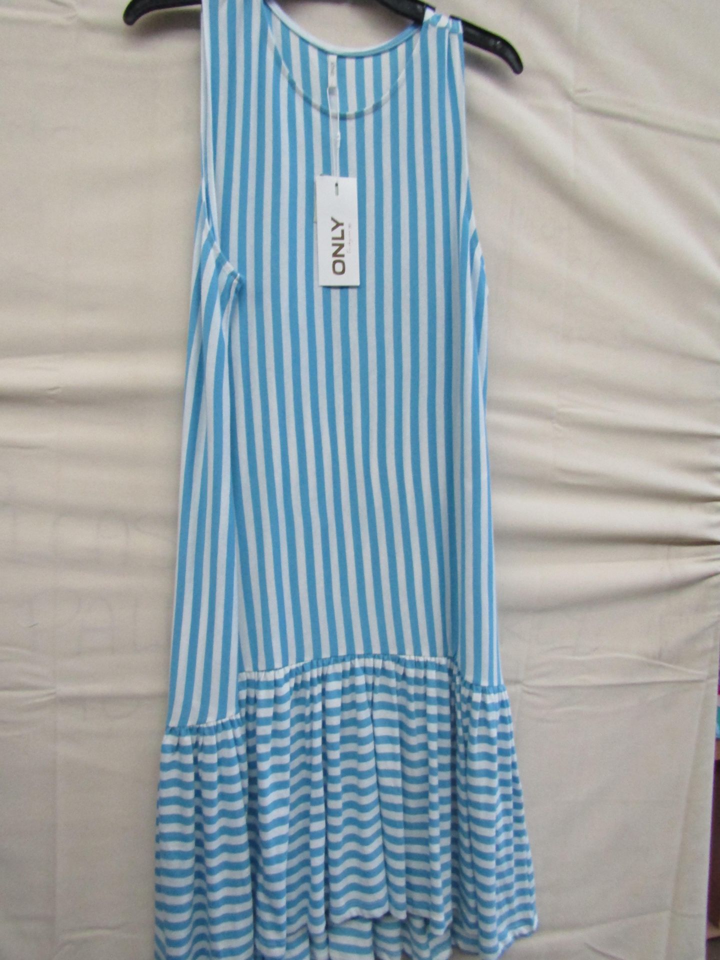 Only Design Dress Blue Stripe Size L New With Tags