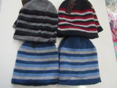 12 X Beannie Hats Striped Aged 6-9 yrs yrs New & Packaged
