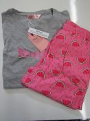 Follow That Dream Girls Jersey Fun Print Top & Leggings Pyjama Set Aged 11-12yrs New & Packaged