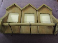 4x Bluemoon - Wooden Wall-Mountable 3-Hook 3-Photo Frame Holder - Unused.