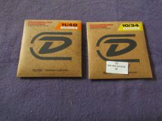 2x Dunlop - Mandolin Phosphor Bronze Set of 4 Strings ( 1x 11/40 1x 10/34 ) - Unused & Boxed.