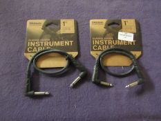 2x D'Addario - Classic Series Instrument Cable ( 1-Ft Long ) - Unused.