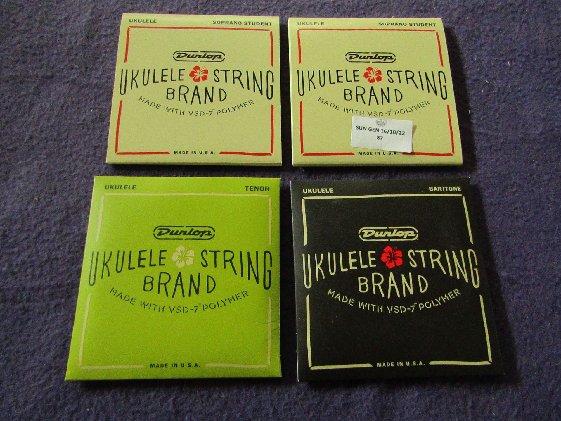 2x Dunlop - Soprano Student Ukulele String - Unused & Boxed. 1x Dunlop - Baritone Ukulele String -