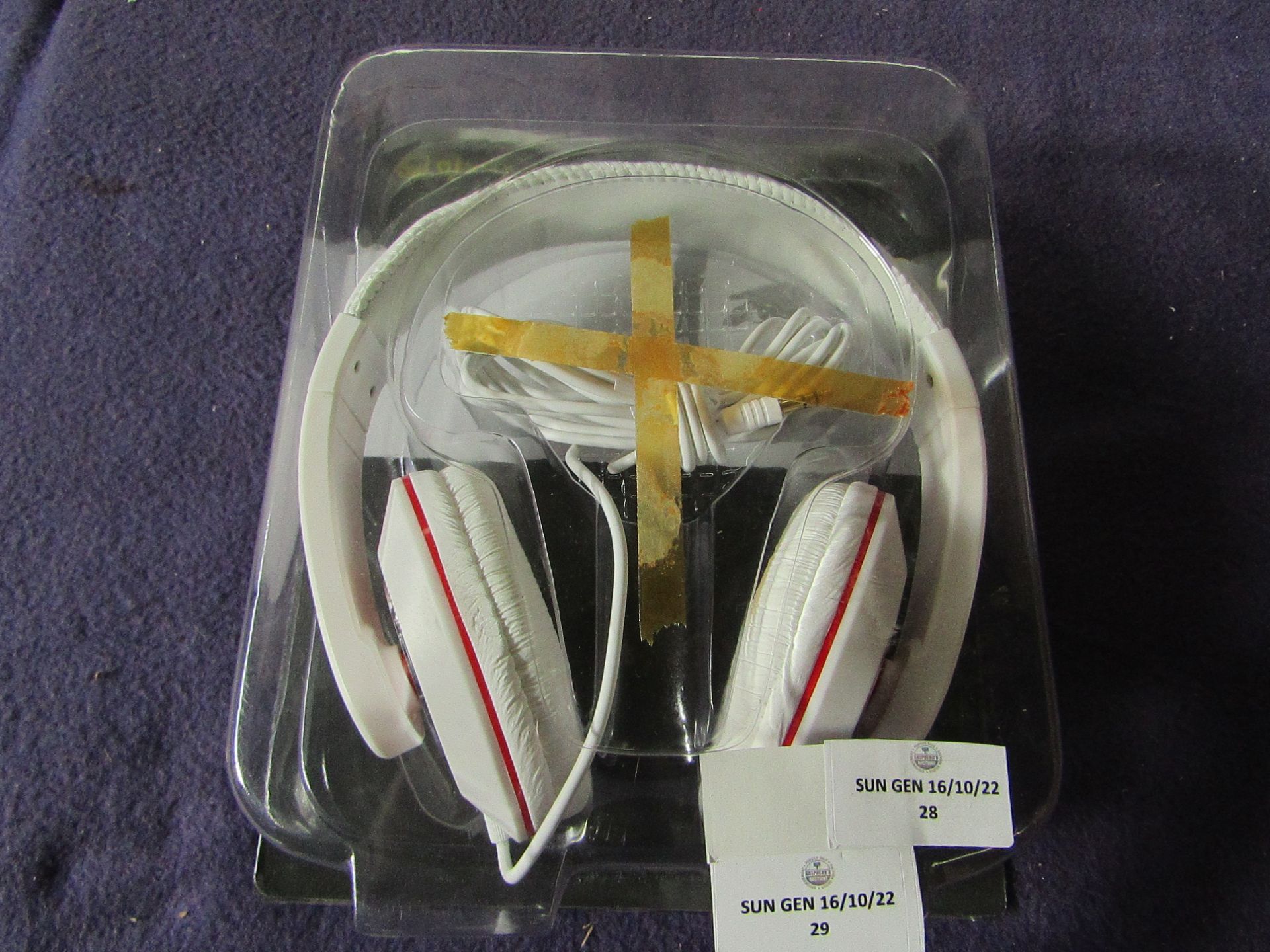 QTX Sound - White Stereo HIFI Headphones ( SHW40 ) - Untested & Packaged.