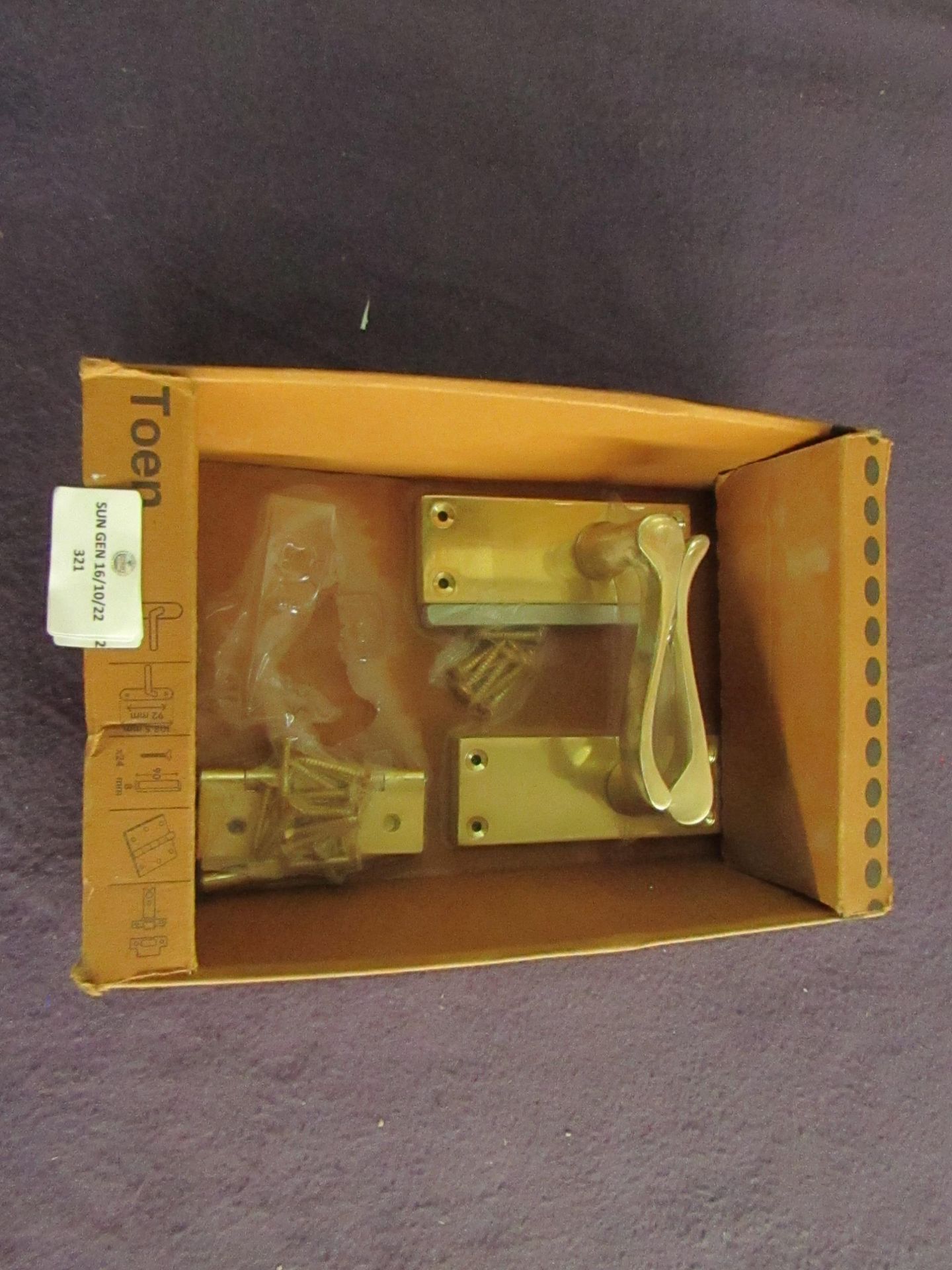 Toen - Brass Door Handle Set ( Missing Latch ) - Boxed.