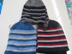 12 X Beannie Hats Striped Aged 10-13 yrs New & Packaged