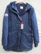 Kangaroos Padded Coat Navy With Light Blue Spotted Design Size 12 New With Tags RRP £130