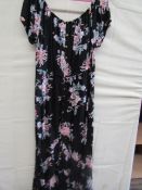 Lascana Dress Black Floral Size 18 ( Has Been Worn ) Good Condition