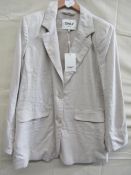 Only Design Linen Blend Jacket Stone Colour Size 10 New With Tags