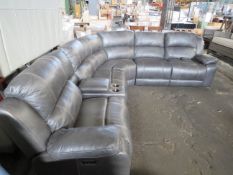 Pulaski Dunhill Leather Power Reclining Sectional Sofa. Premium top grain leather with PU sides
