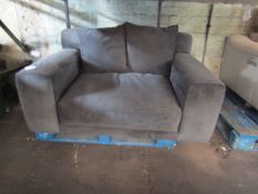 Swoon Love seat in charcoal grey fabric, in good condition RRP œ999 NO VAT
