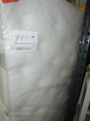 Staples pocket 2300 firm pillow top mattress 150x200cm, unused but may have dirty marks from storage
