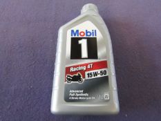 5x Mobil 1 - Racing 4T Advanced Fully Synthetic 4-Stroke Motor Oil 15w/50 - 1 Litre Bottles - All