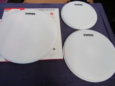 Evans - G2 Coated Fusion Pack Tom Drum Skins ( 10", 12", 14" ) - Good Condition & Boxed.