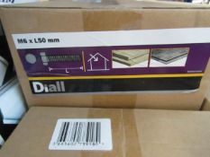 5x Diall - M6XL50mm Hex Bolts - 4KG Box - Unused & Boxed.