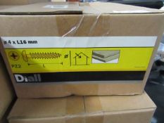 2x Diall - 4xL16mm Wood Screws ( Gold ) PZ2 - 4KG Box - Unused & Boxed.