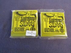 2x Ernie Ball - Slinky Set of 6 Bass Guitar Strings Custom Gauge Nickel Wound ( 20,30,42,54,74,