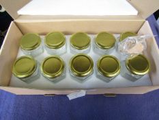 5x Hemoton - Set of 10 Glass Jam Jars - All New & Boxed.