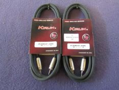2x Kirlin - 3.5mm TRS Jack Cable - Unused & Packaged.