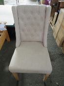 Cotswold Company Foxglove Stone Linen Winged Buttoned Chair 5 RRP Â£160.00 - This item looks to be