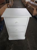 Cotswold Company Pensham Pure White 3 Drawer Bedside Table RRP Â£125.00 (PLT COT-APM-A-3094) -