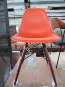 Heals Eames DSW Side Chair New Height 43 Rusty Orange 95 Dark Maple Base 05 Glides RRP Â£445.00 -