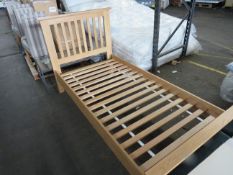 Oak Furnitureland Bevel Solid Oak 3Ft Single Bed RRP £349.99 SKU BEV014OAK PID OAK-APM142
