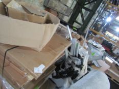 13 Pallets of Hofy desk parts. The vendor has advised that all parts are here to make up a decent